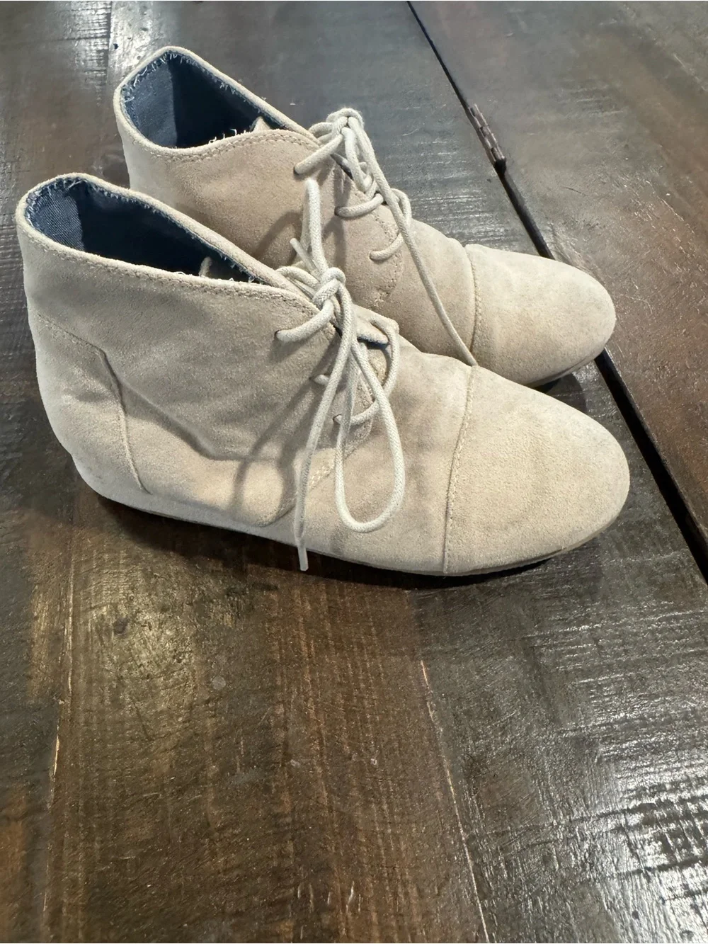 Sweethoney 2Y Kids Suede Lace-Up Booties in Cream